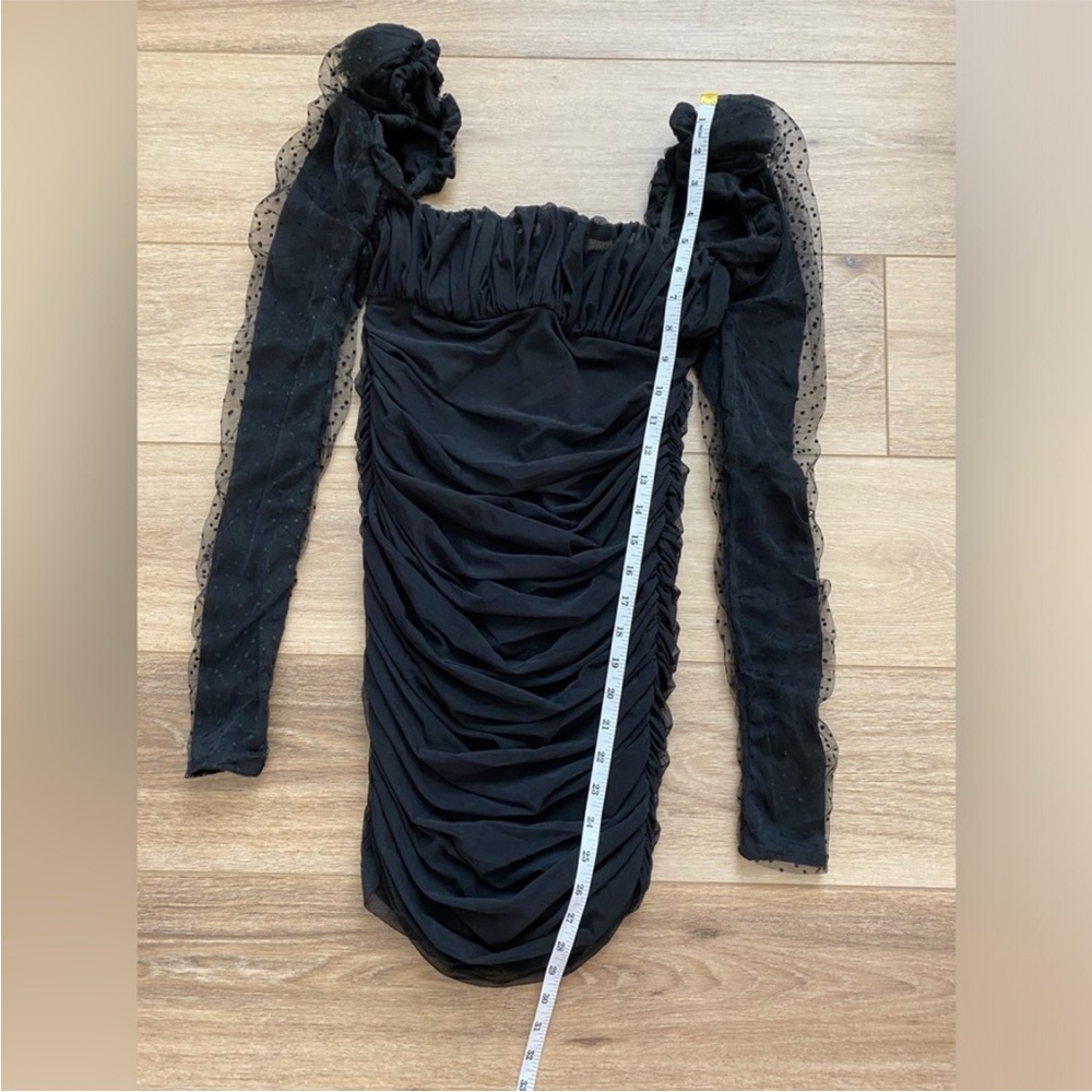 House of CB Elegant Black Long Sleeve Mini Dress Size S - Picture 8 of 12